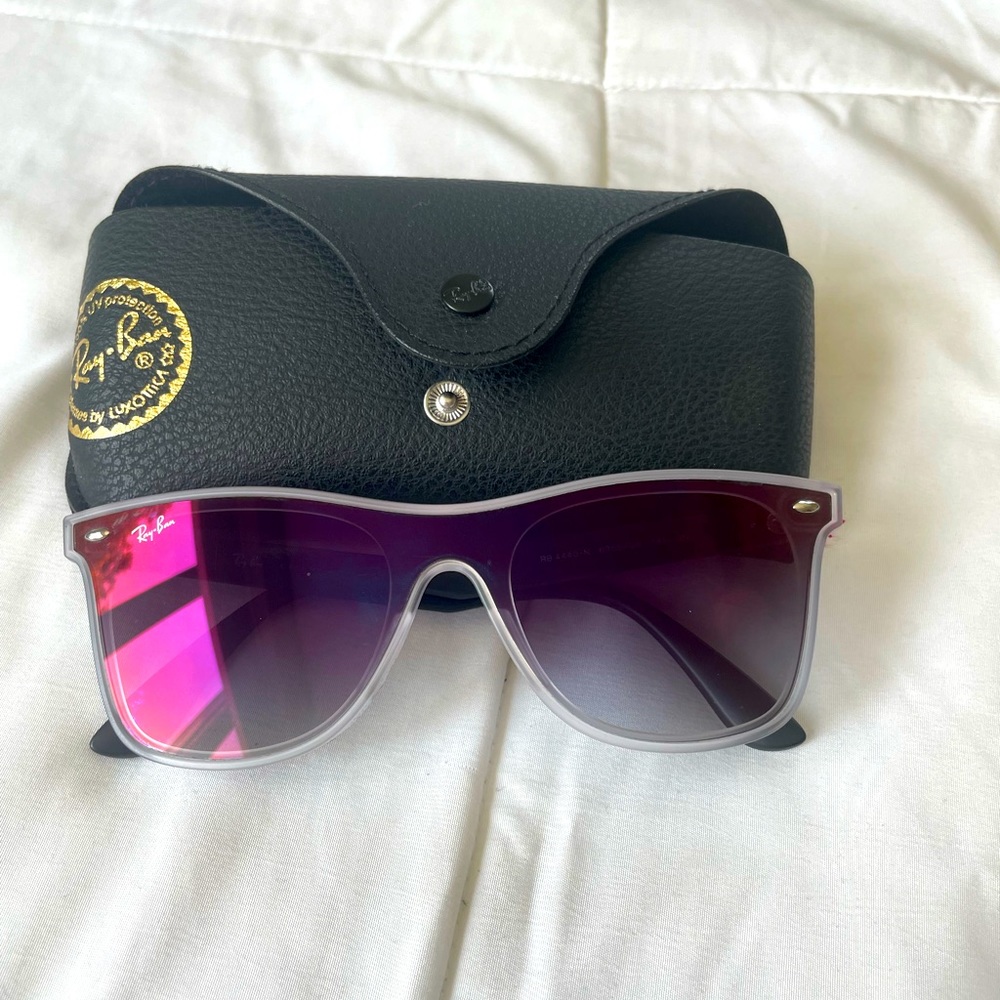 BLAZE WAYFARER Sunglasses in White and Violet/Blue - RB4440NF brand new unisex